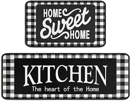 Set of 2,Anti Fatigue Mats for Kitchen Floor, Comfort Standing, Non-Slip Washable Cushioned Anti Fatigue Rug, 17'' X 47'' + 17'' X 30''…