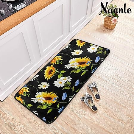 4th of July Anti Fatigue American Flag Non Slip Absorbent Floor Carpet Yoga Mat (3' in Diameter)