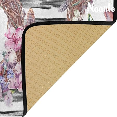 4th of July Anti Fatigue American Flag Non Slip Absorbent Floor Carpet Yoga Mat (3' in Diameter)