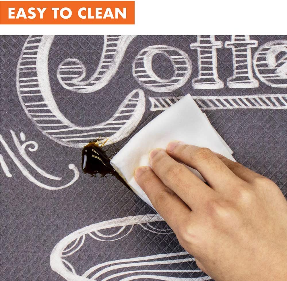 Anti Fatigue Reversible Cushioned Memory Foam Kitchen Rug Pad, 32x17 (Marble Gray)