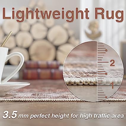 Brick Red Vintage Persian Traditional Area Rug