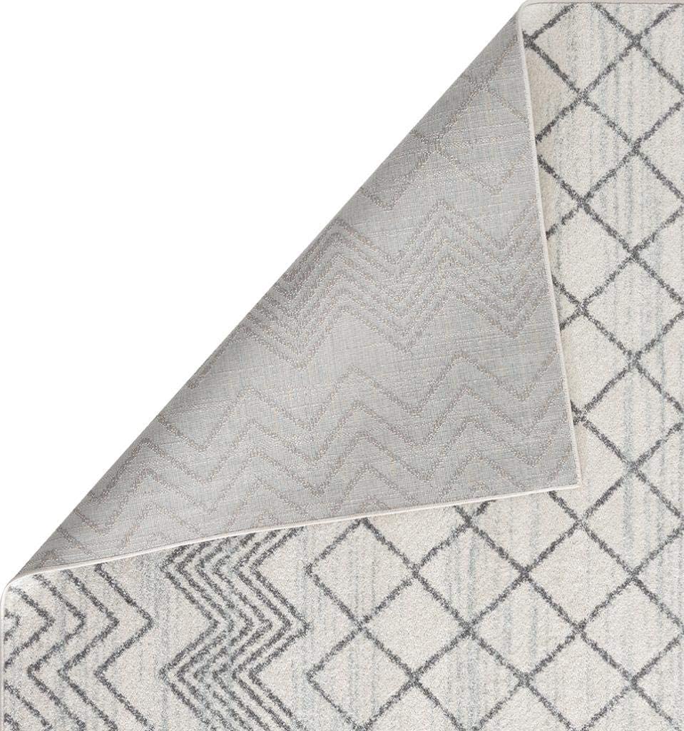 Pancras Moroccan Grey Off White Abstract Soft Area Rug