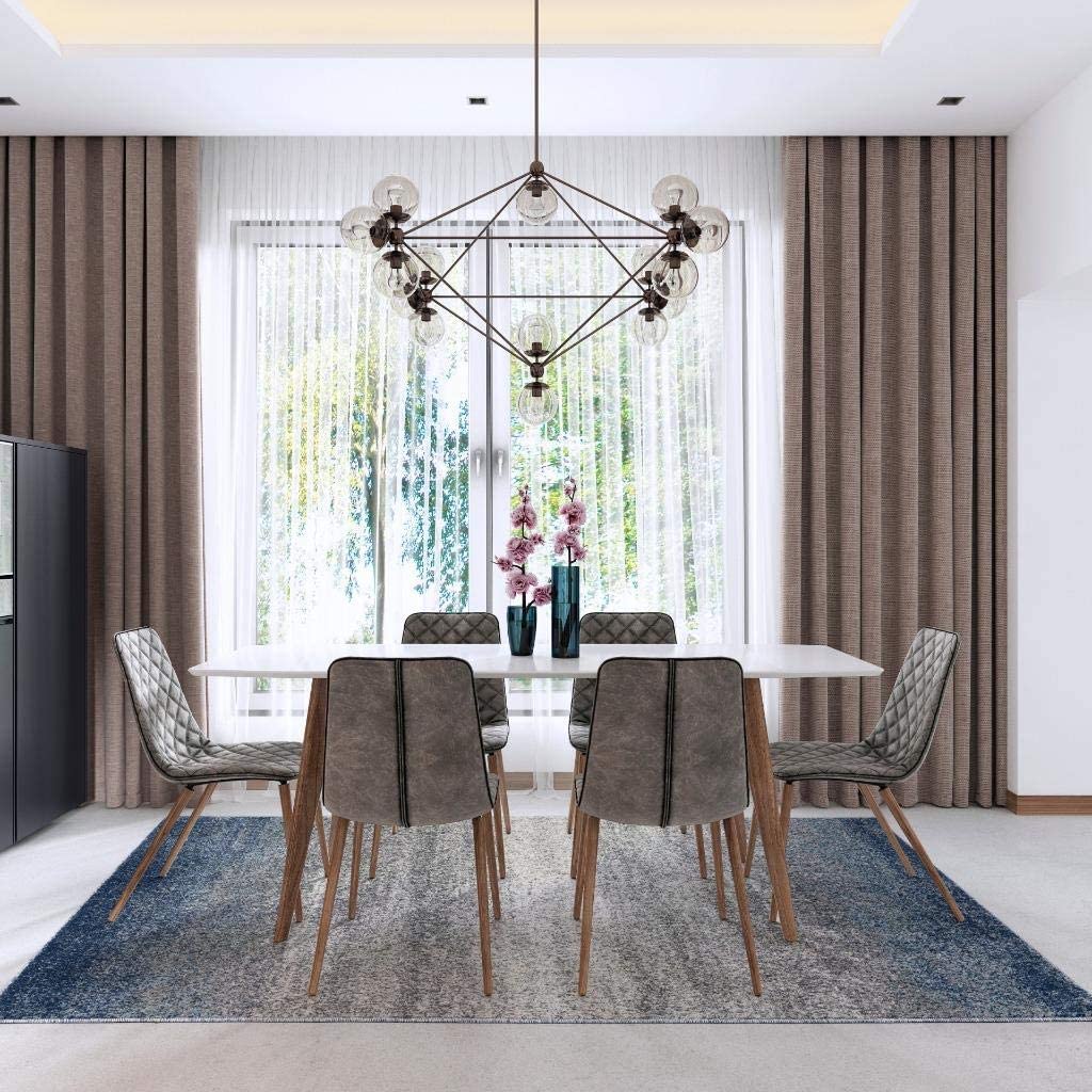 Lagos Collection Blue Modern Soft Area Rug