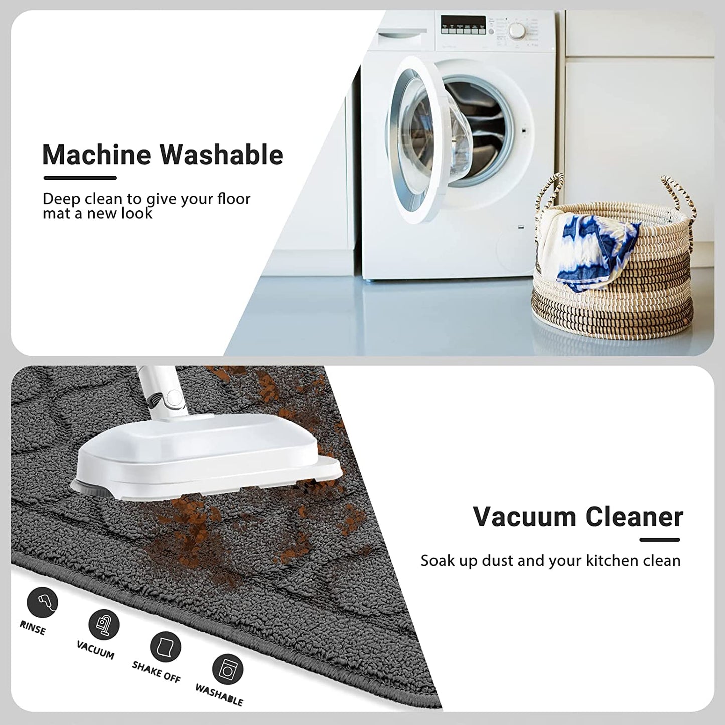 18×27 Inch Made of 100% Polypropylene Non Skid Washable Kitchen Rug