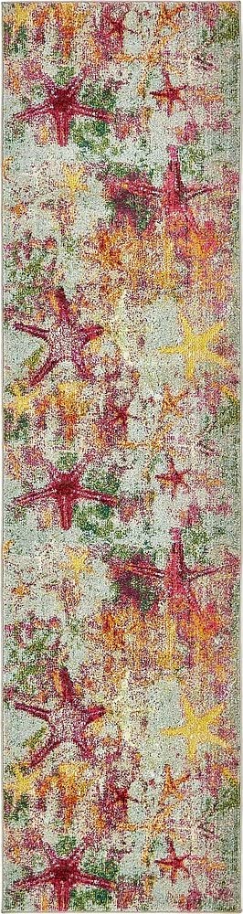Coastal Modern Bright Colors Multi/Gray Starfish Soft Area Rug