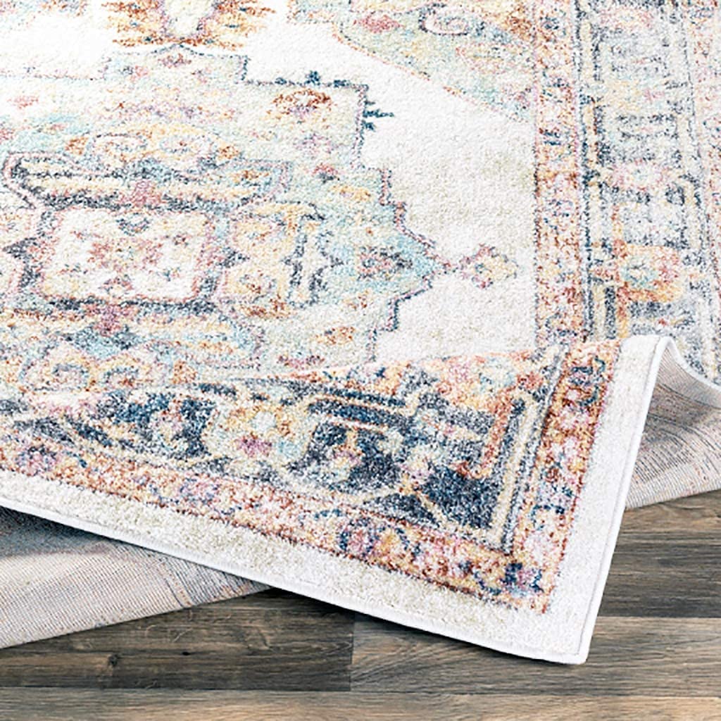 Medallion Ivory Multi Rustic Traditional Area Rug