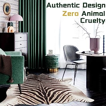 Zebra Print Faux Skin Cowhide Animal Design Mat