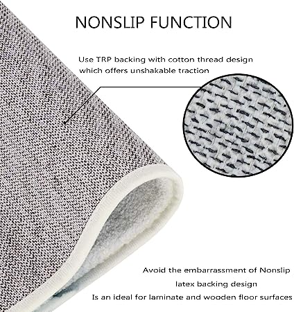 Faux Wool Non-Slip Accent Distressed Throw Rugs