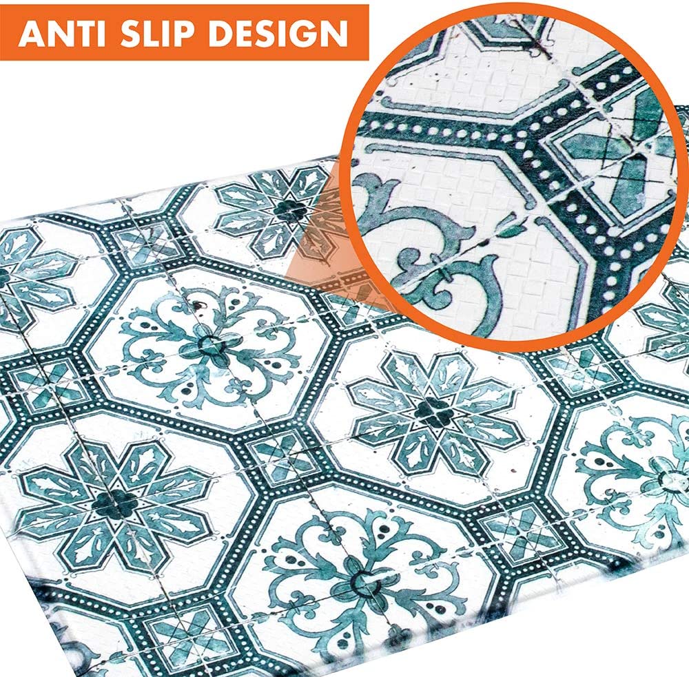 Anti Fatigue Reversible Cushioned Memory Foam Kitchen Rug Pad, 32x17 (Marble Gray)