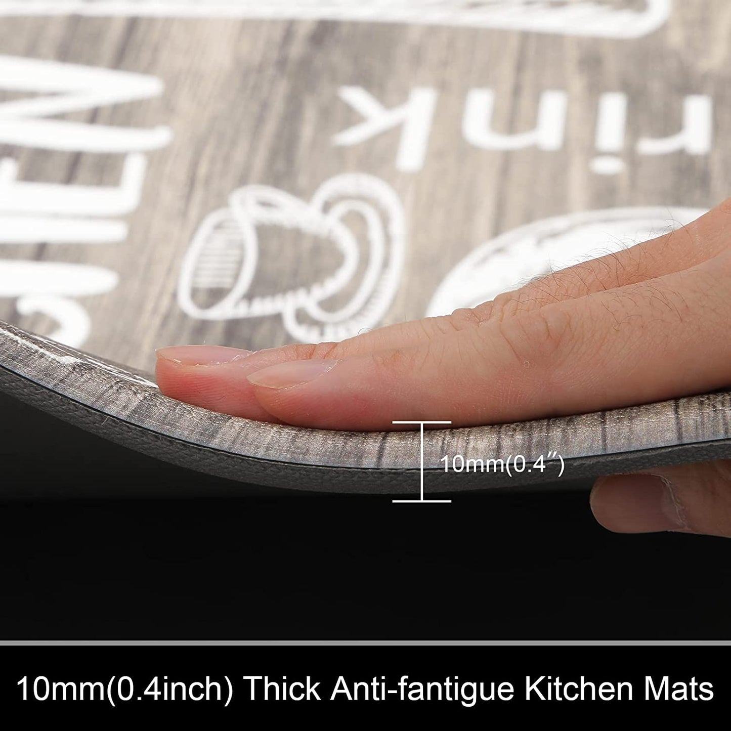 Anti Fatigue Kitchen Rug Sets 2 Piece Waterproof Non Slip Kitchen Floor Mats-17"x48"+17"x28"