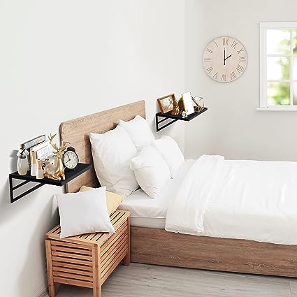 2 Pc Deep Floating Shelves ; 15.7” Long x 11.8” Deep Wall Mounted Hanging Shelves