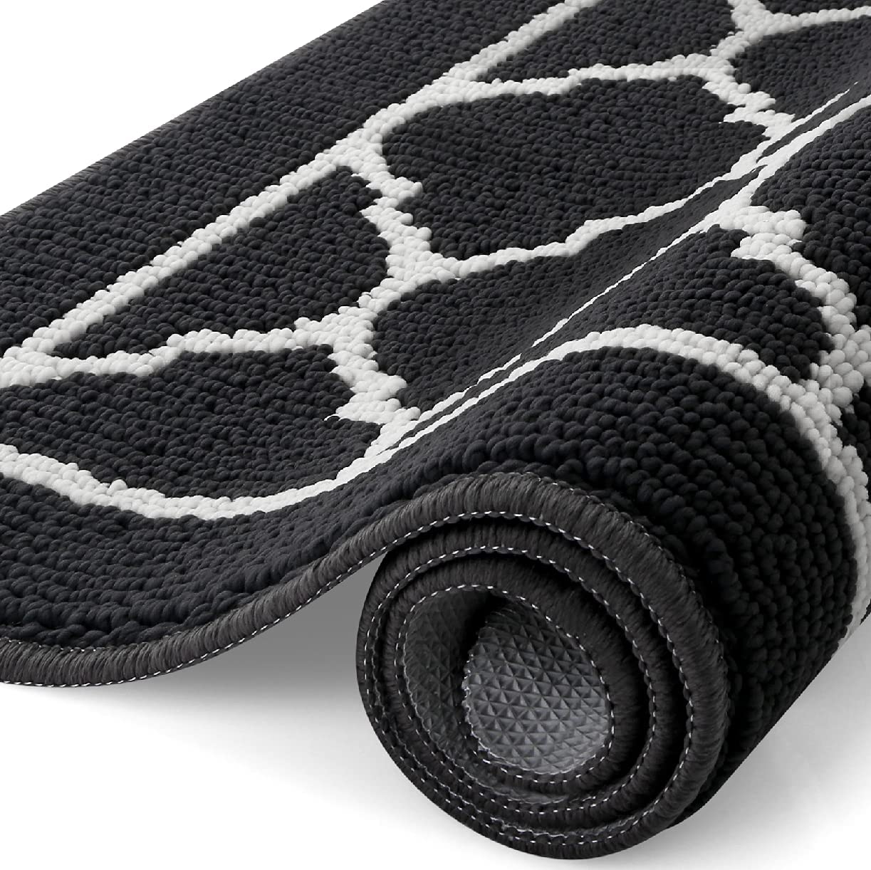 Trends Door Mat Indoor Outdoor Entryway Welcome Mat, Super Absorbent Non Slip Rubber Doormat Front Back Low Profile Door Rug, Resist Dirt Floor Mat for Inside Entryway,Patio(20"x32",Black)