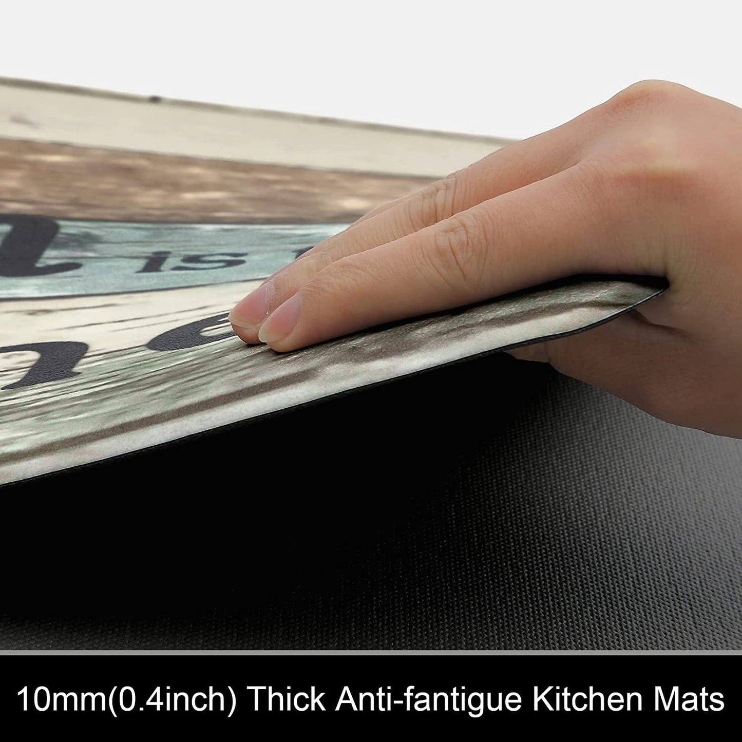 Anti Fatigue Set of 2 Waterproof Non Slip Farmhouse Cushioned Kitchen Mats Set