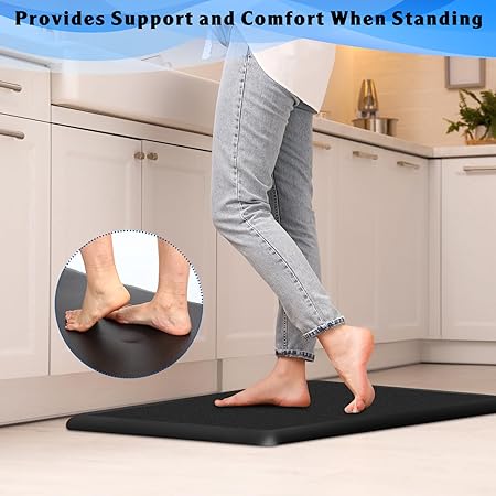 Cushioned Anti Fatigue 0.47 in Thick Waterproof Non Slip Standing Desk Mat, 17.3 x 28 in, 17.3 x 47 in