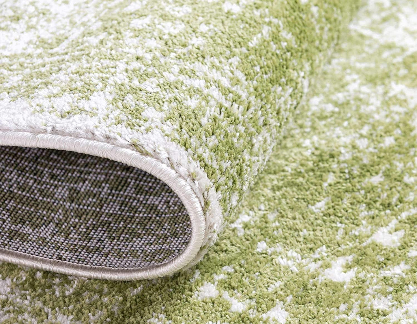 Bromley Collection Vintage Traditional Medallion Border Ivory Green Soft Area Rug