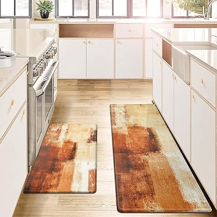 Boho Abstract Anti Fatigue Kitchen Rugs Sets of 2
