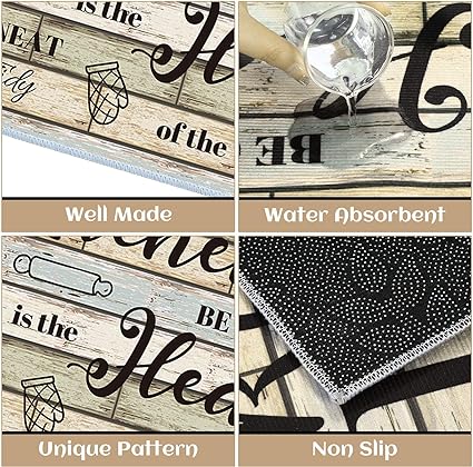 Non Skid Thick Black Kitchen Rugs and Mats Stain Resistant Anti Fatigue Microfiber Floor Non Slip Backing Mat, 15.7" x 47.2", 15.7" x 23.6" (Home)