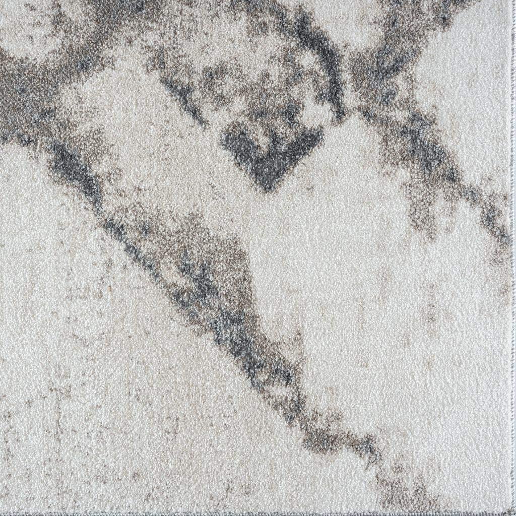 Lagos Collection Grey Art Deco Soft Area Rug