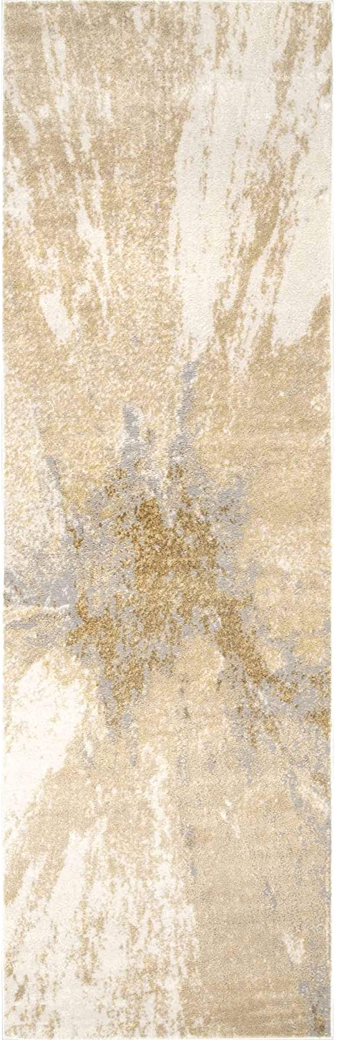 Cyn Abstract Area Rug, Gold