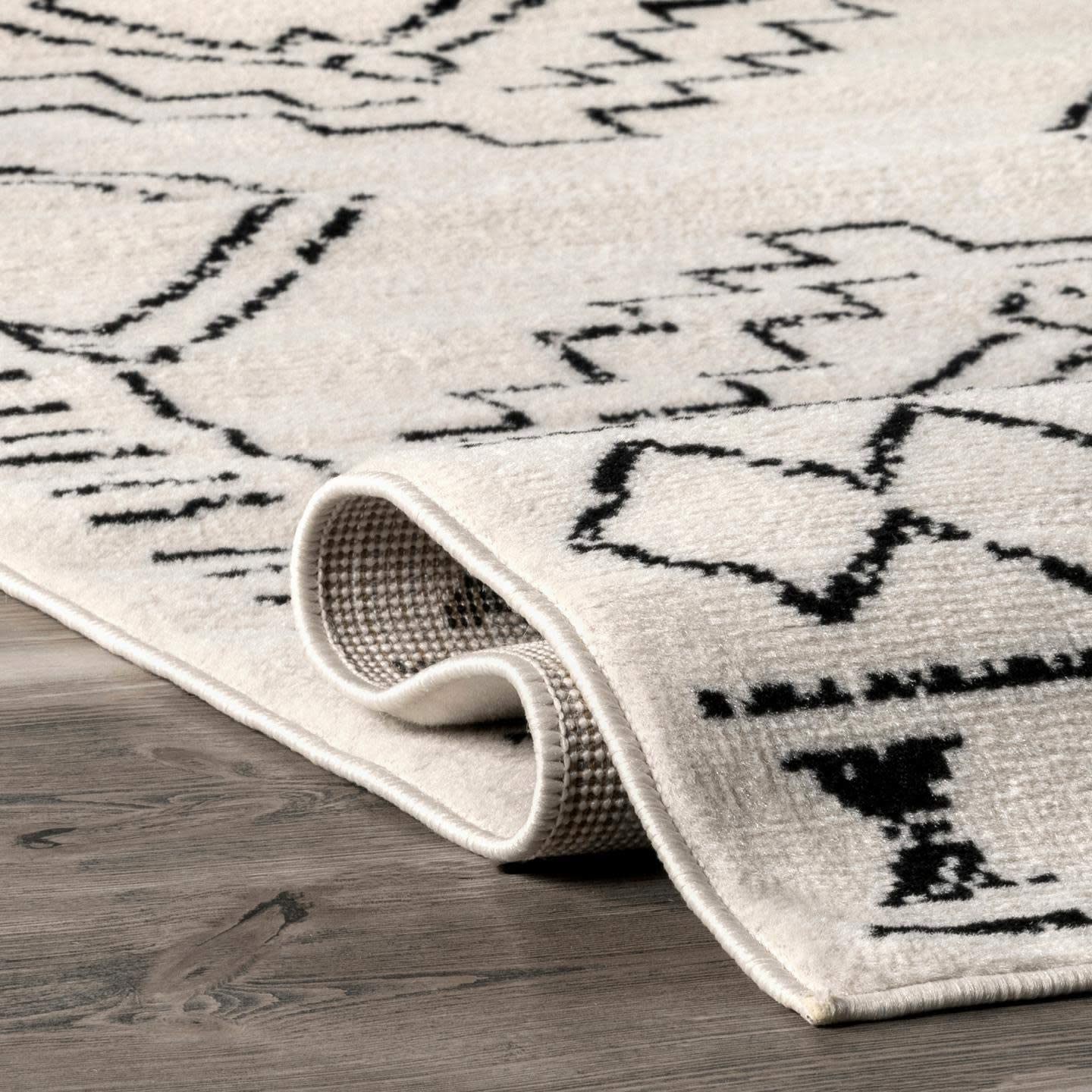 Creek Tribal Moroccan Area Rug, Grey
