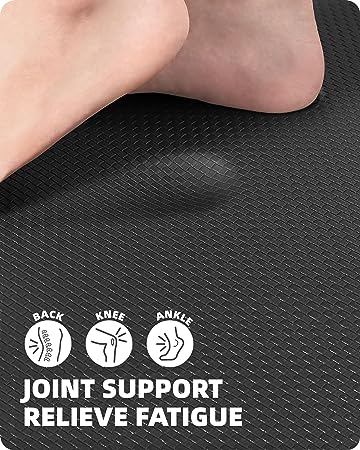 Cushioned Anti-Fatigue Kitchen Mat, Non Skid Waterproof Comfort Standing Kitchen Rugs and Mats, Memory Foam Kitchen mat, 17"x79", Black