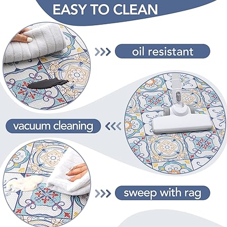 Anti-Fatigue Cushioned Rug Set (2 PCS), Waterproof Non-Slip & Stain Resistant, 0.4'' Thick PVC Ergonomic Comfort Foam Rugs 47''x17.5''