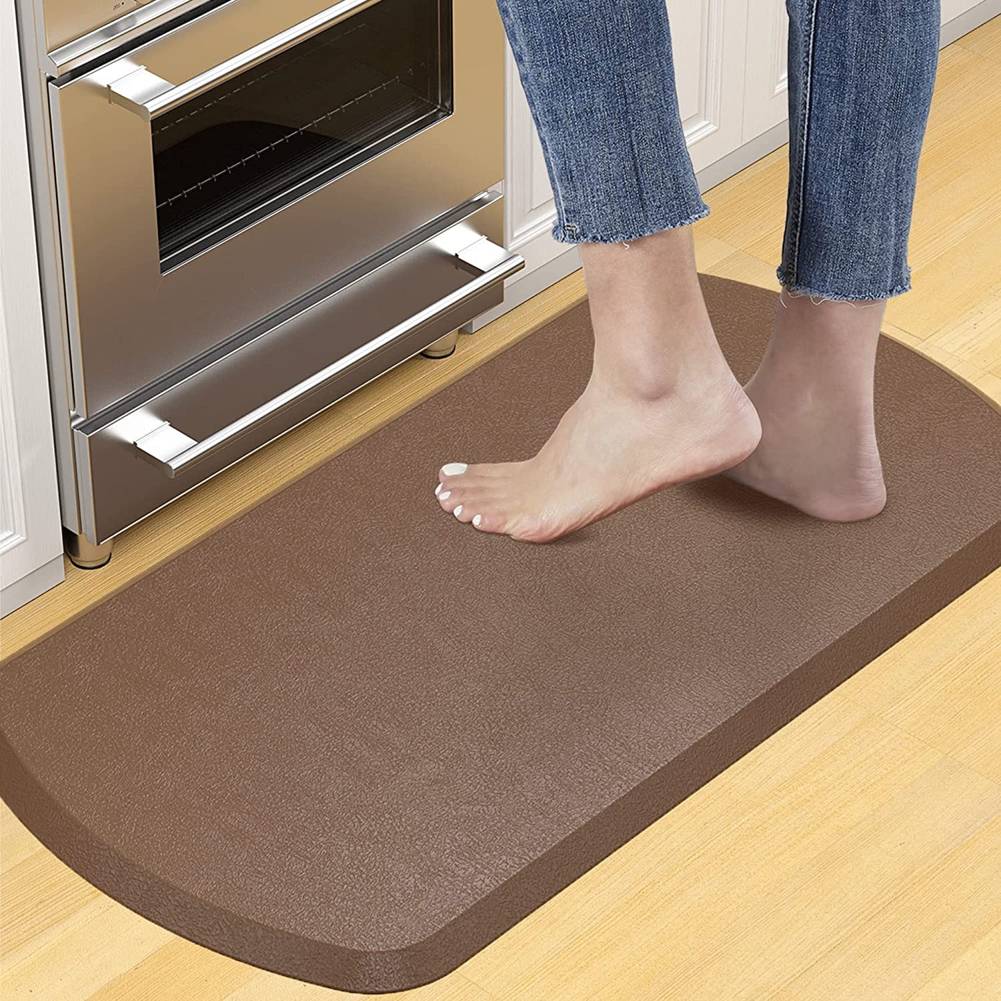 1/2 Inch Thick Cushioned Anti Fatigue Waterproof Kitchen Rug,17.3"x28"- Black