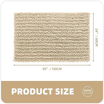 16"x24" Muddy Dog Mat for Shoes and Dog Paws, Soft, Absorbent, Machine Washable, Non Slip Bathroom Rugs for Sink, Tub, Shower, Silver Grey