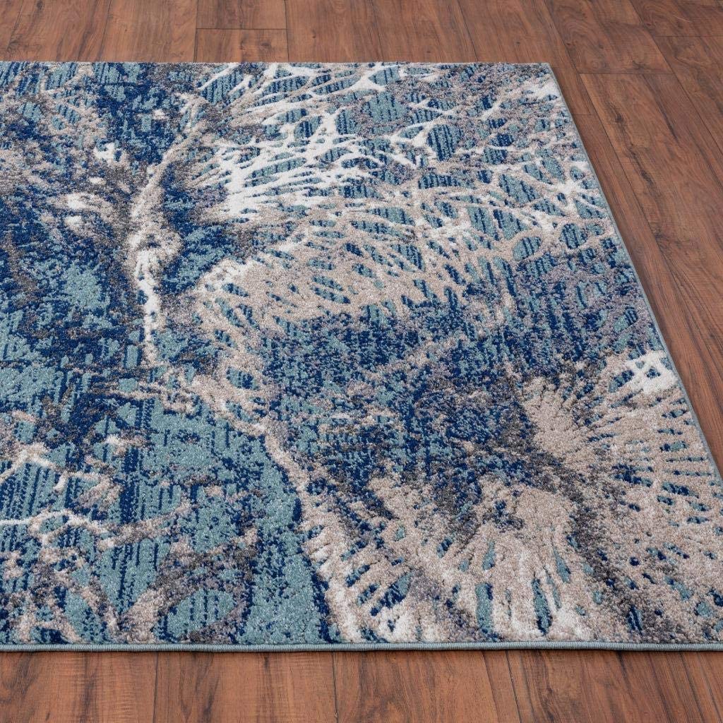 Beverly Collection Modern Soft Area Rug Blue 8x10