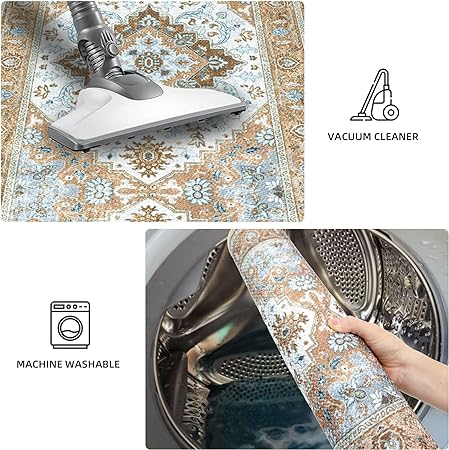Set of 2 Non Slip Washable Absorbent Cushioned Floor Mats 17x32 + 17x48 inches, Black Gray