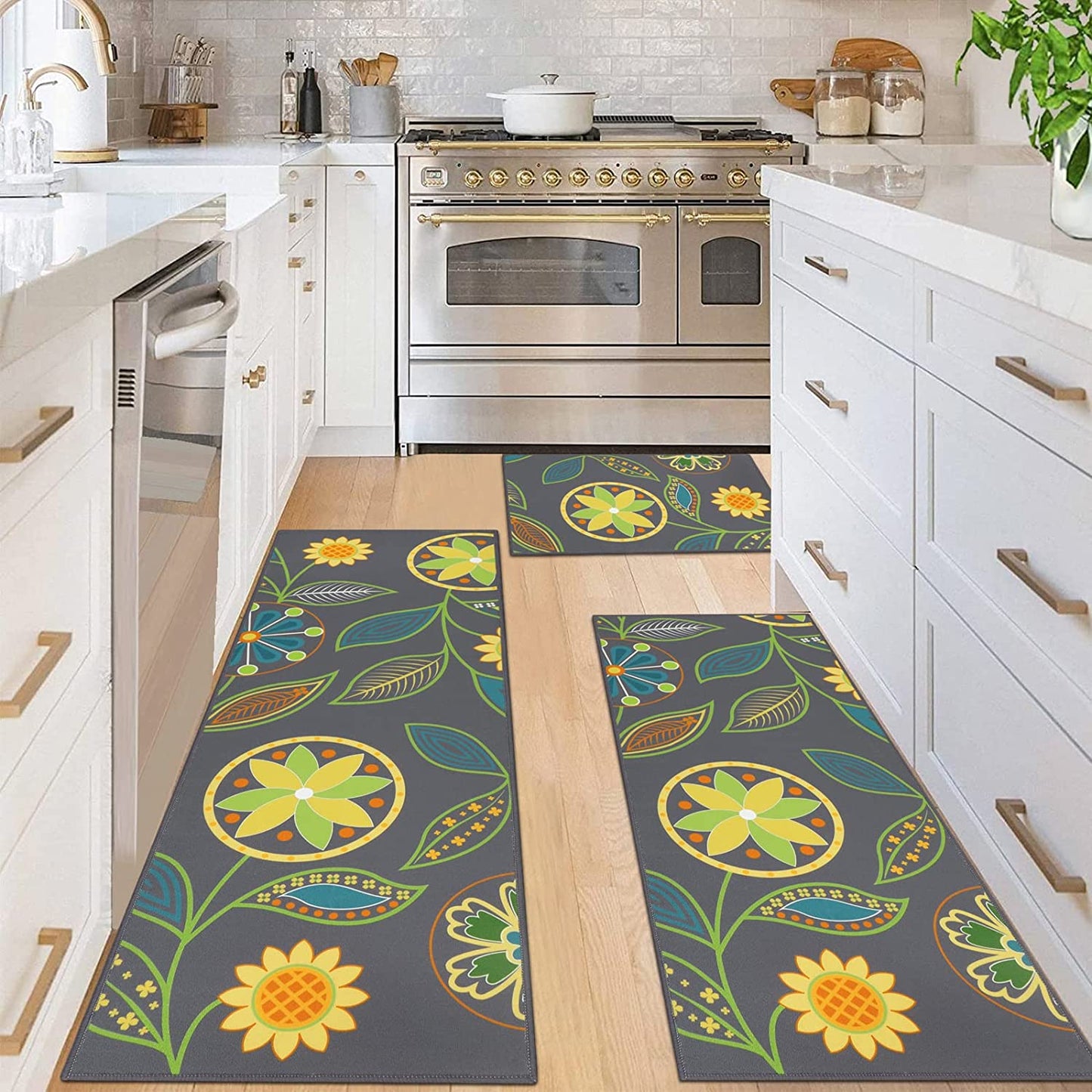 Boho Sets 3 Piece Washable Kitchen Rug