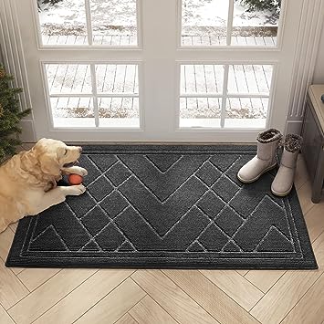 22"x 37.5" Front Boho Non Slip Indoor Entrance Low Profile Machine Washable Door Mat