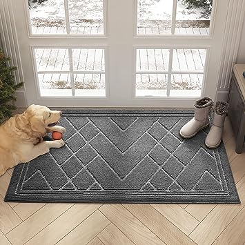 22"x 37.5" Front Boho Non Slip Indoor Entrance Low Profile Machine Washable Door Mat