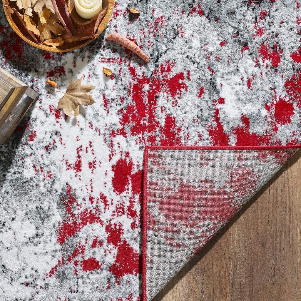 Howell Collection Red 5x7 Abstract Soft Area Rug