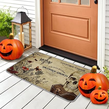 Halloween Rugs Witch Skeleton Pumpkin Rug, 7 x 29 Inch, 17 x 47 Inch (Classic Style)