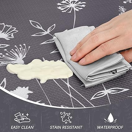Anti Fatigue Cushioned Washable Kitchen Rug 2 Piece, 17 x 47 and 17 x 30 Inches