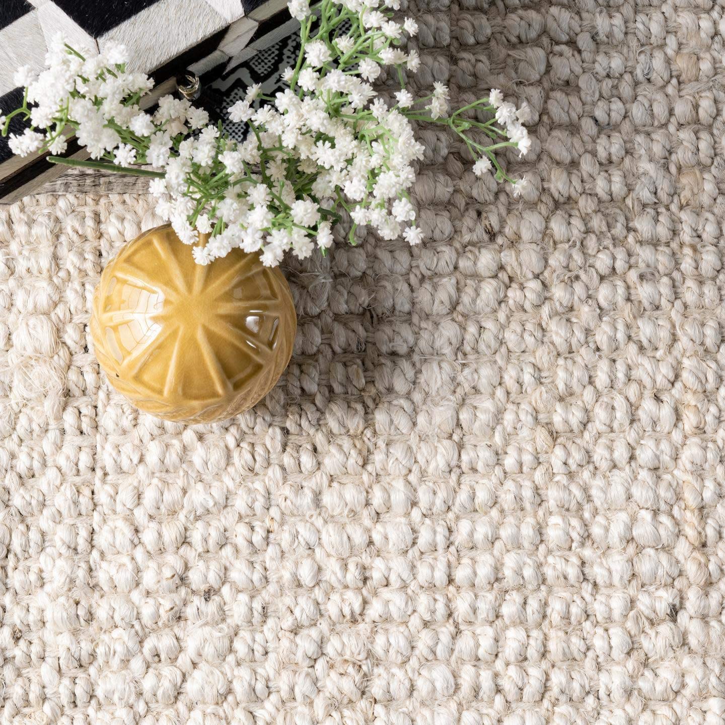 Chunky Loop off-White Jute Rug - Multiple sizes available