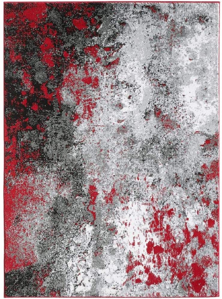 Howell Collection Red 5x7 Abstract Soft Area Rug