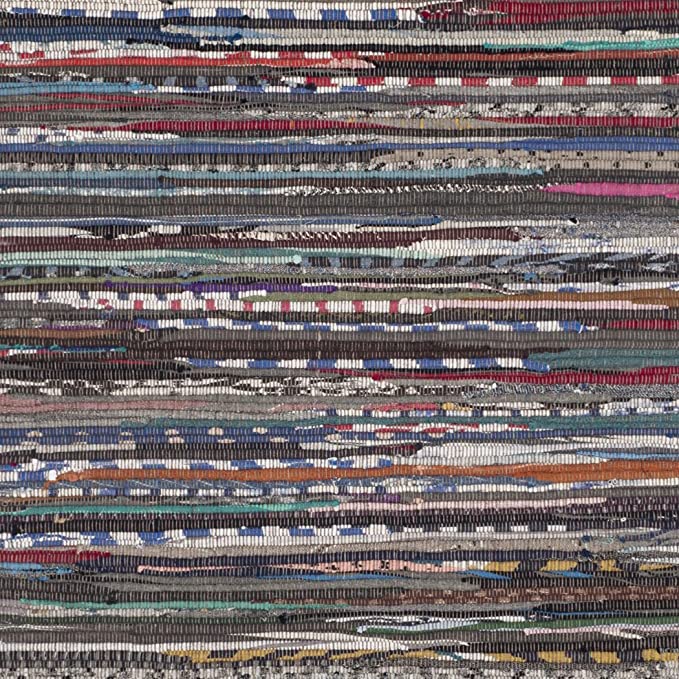 Hand Woven Rust and Multi Cotton Area Rug
