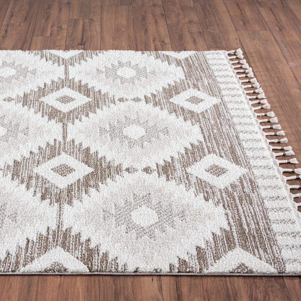 Ibiza Collection Brown Moroccan Soft Area Rug