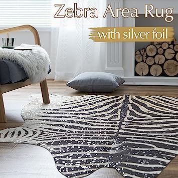 Zebra Print Faux Skin Cowhide Animal Design Mat