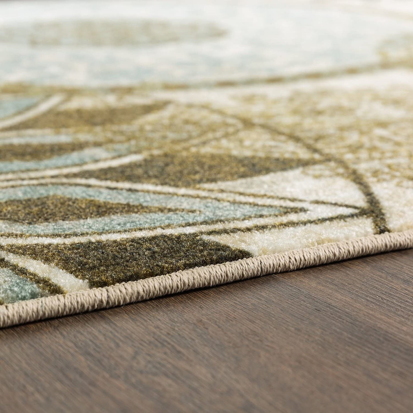 Medallion Area Rugs Blue Brown Light Multi-color