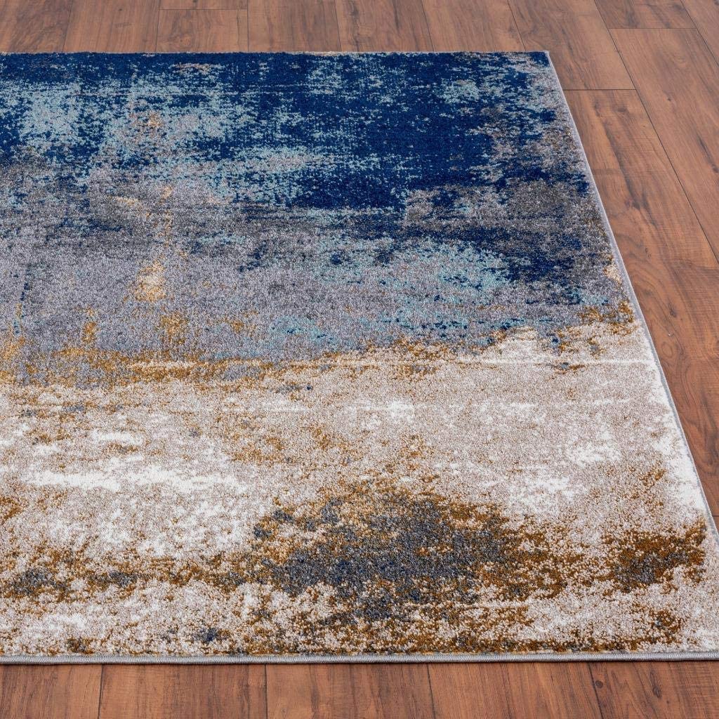 Beverly Modern Blue Soft Area Rug