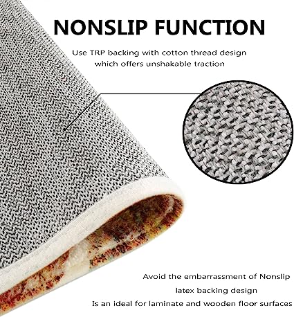 Moroccan Distressed Non-Slip Washable Throw Area Rug - (2’X 3’, Blue)