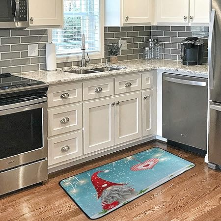 Christmas Gnome Non-Slip Bath Rug Runner Doormats, 39x20 Inches