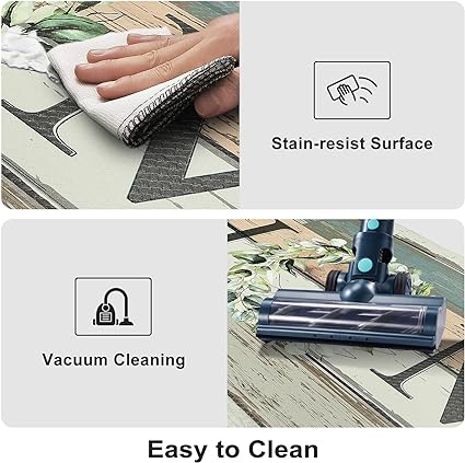 Farmhouse Anti Fatigue Kitchen Mats for Floor 2 Piece Set Cushioned Kitchen Rugs