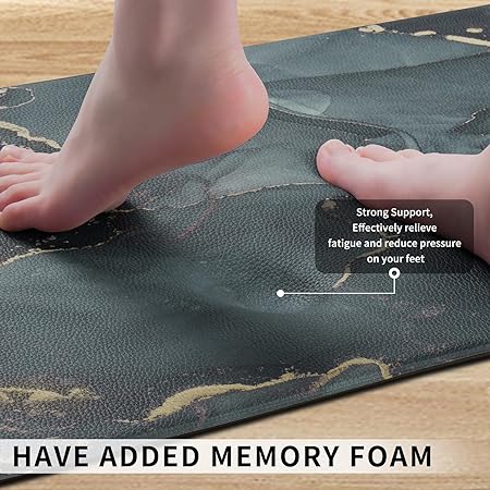 2 PCS Floral Cushioned Anti-Fatigue Kitchen Rugs, Kitchen Mats for Kitchen Floor Laundry Office
