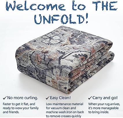 Indoor Floor Print Distressed Carpet Gray Multi Thin Area Rug