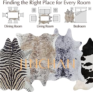 Zebra Print Faux Skin Cowhide Animal Design Mat