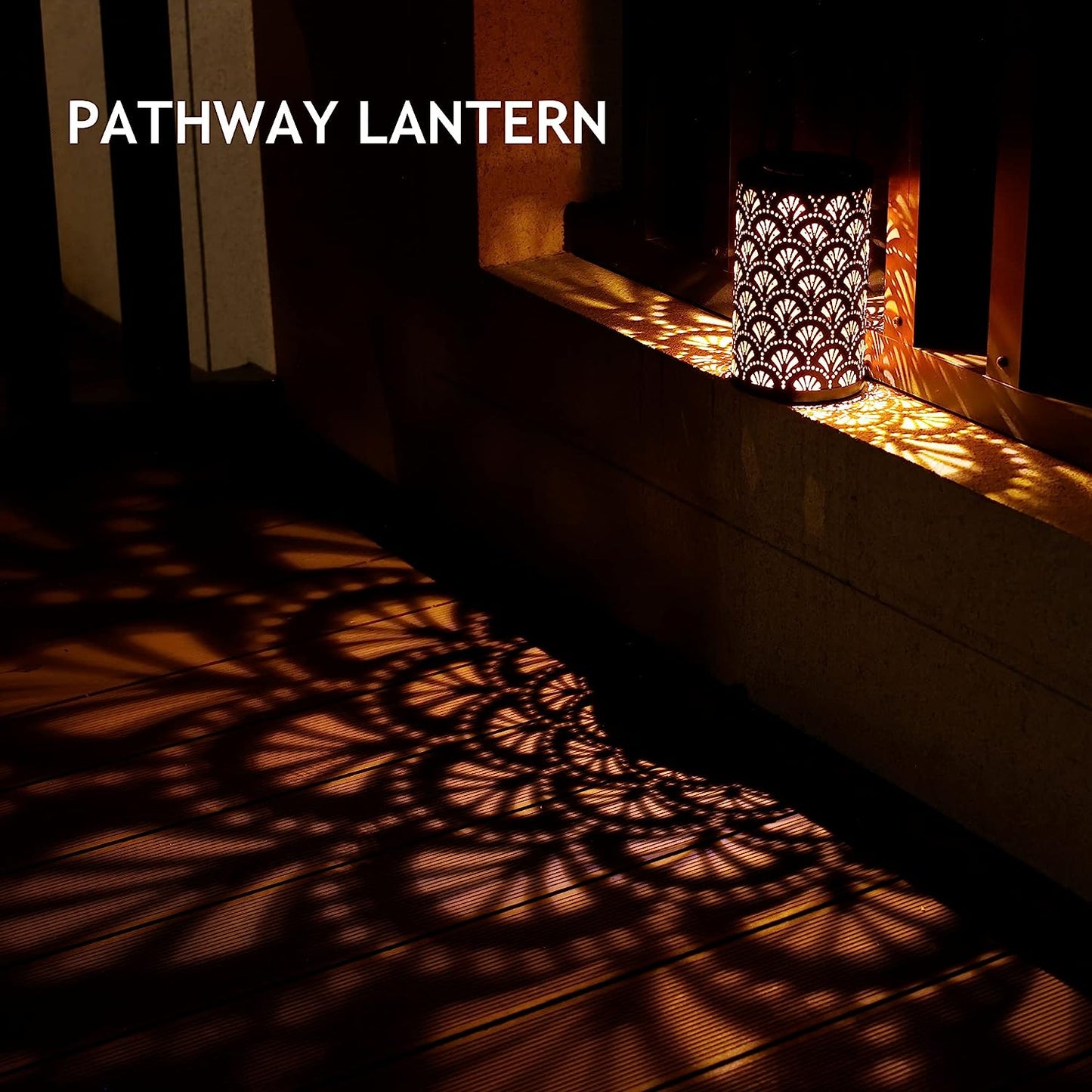Solar Lantern Outdoor Waterproof, Hanging, Powered Lights, Backyard Porch Patio Balcony Teepee Lawn Pathway Tree-Flower